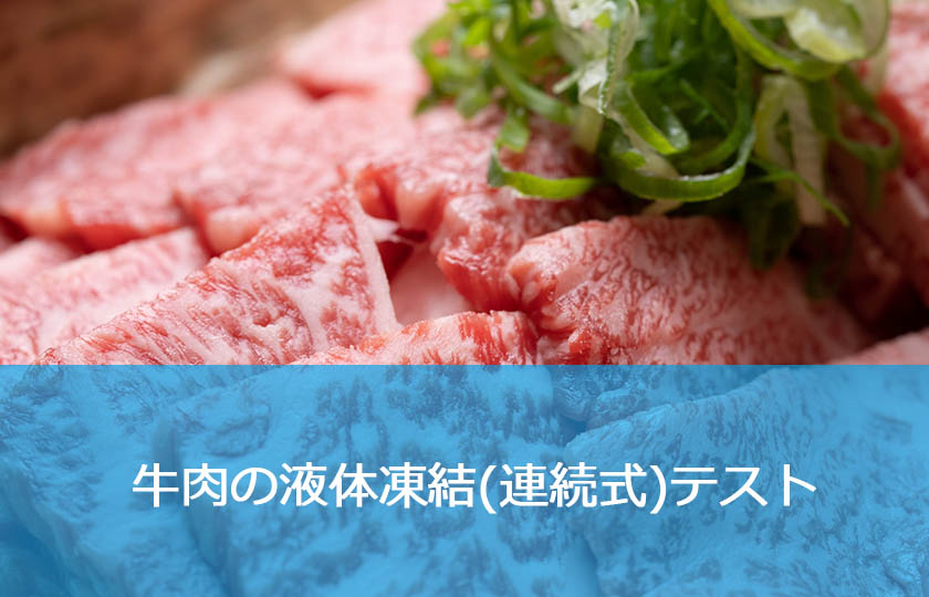 牛肉の急速凍結【液体急速凍結装置による実機凍結試験】