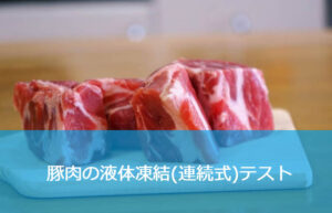 豚肉の急速凍結【液体急速凍結装置による実機凍結試験】