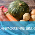人参・大根・長芋のIQF急速凍結【液体急速凍結装置による実機凍結試験】